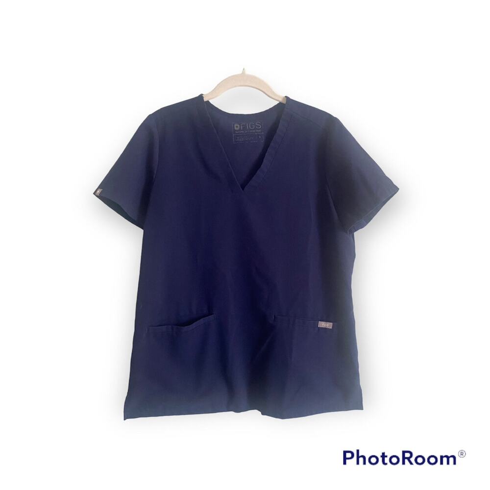 Figs Technical Casma Scrub Top Navy Blue M